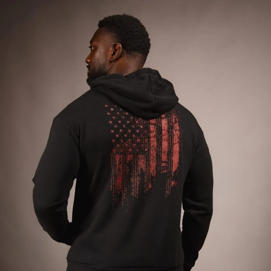 1776 Flag Full-Zip Hoodie - Black