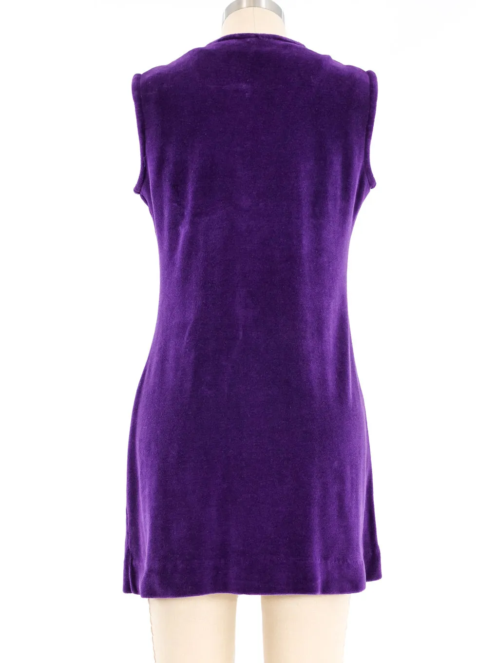 1960s Purple Velour Lace Up Vest
