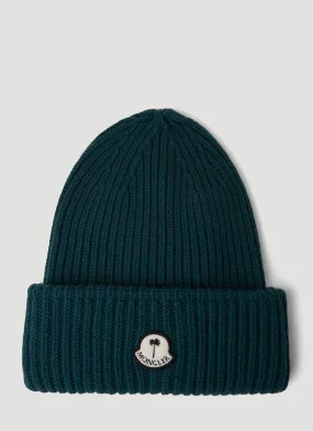 8 Moncler Palm Angels Logo Patch Beanie Hat