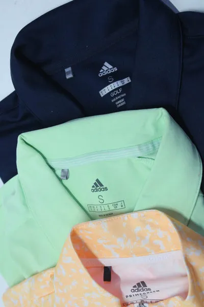 Adidas Womens Turtleneck Polo Shirts Orange Lime Green Navy Blue Size Small Lot