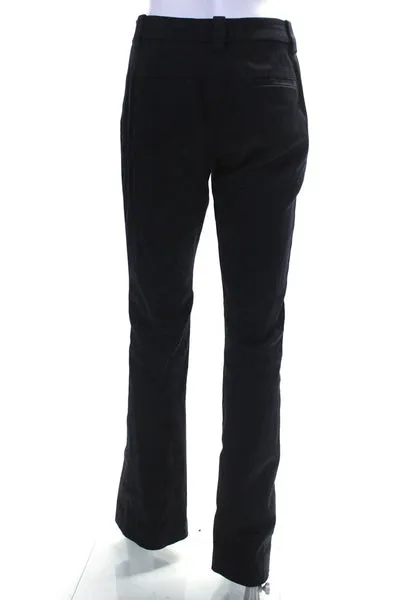 A.L.C. Womens Cotton Hook & Eye Mid-Rise Boot Cut Pants Trousers Black Size 2