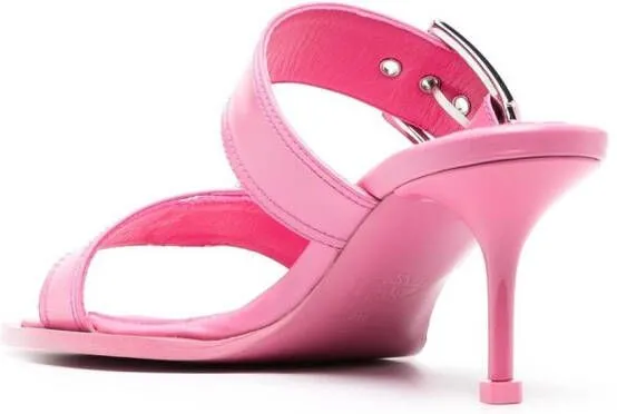 Alexander McQueen buckled 72mm leather sandals Pink