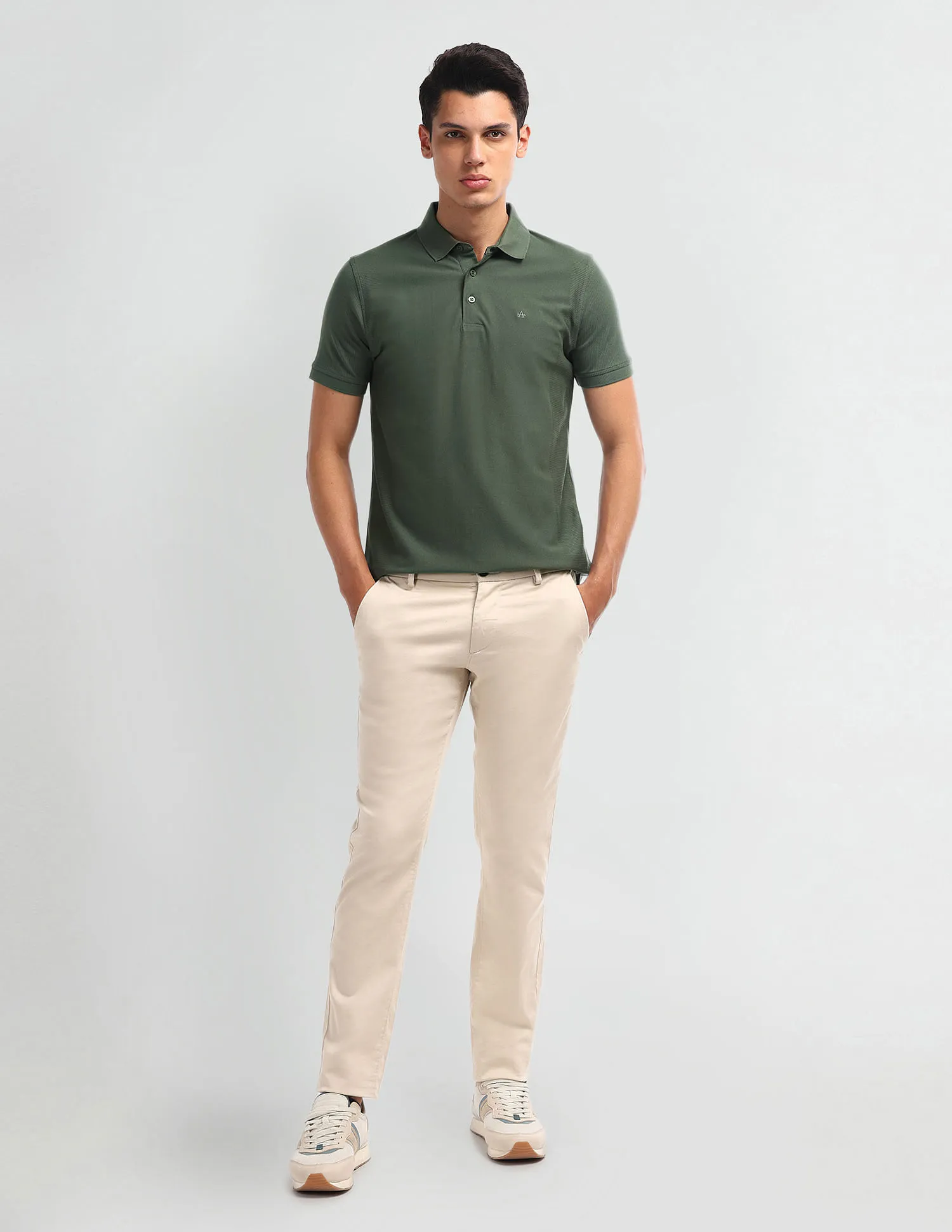 Arrow Solid Cotton Polo Shirt