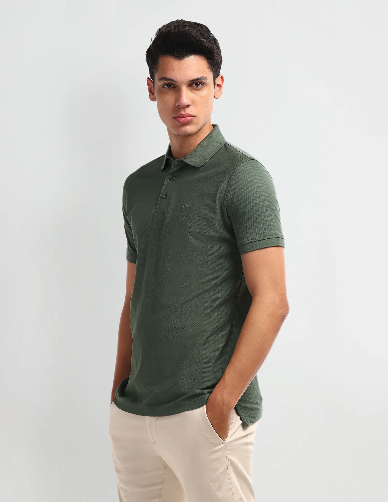 Arrow Solid Cotton Polo Shirt