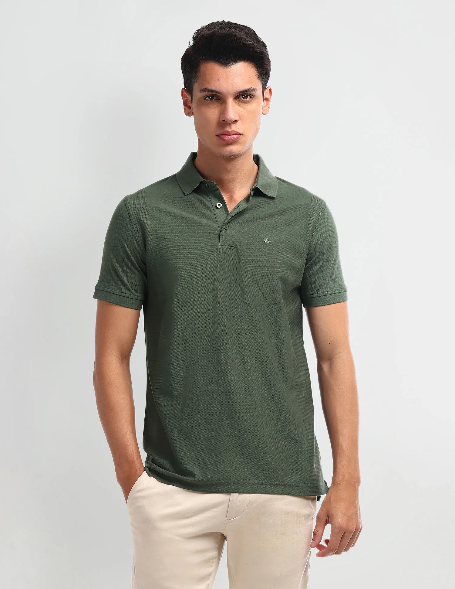 Arrow Solid Cotton Polo Shirt