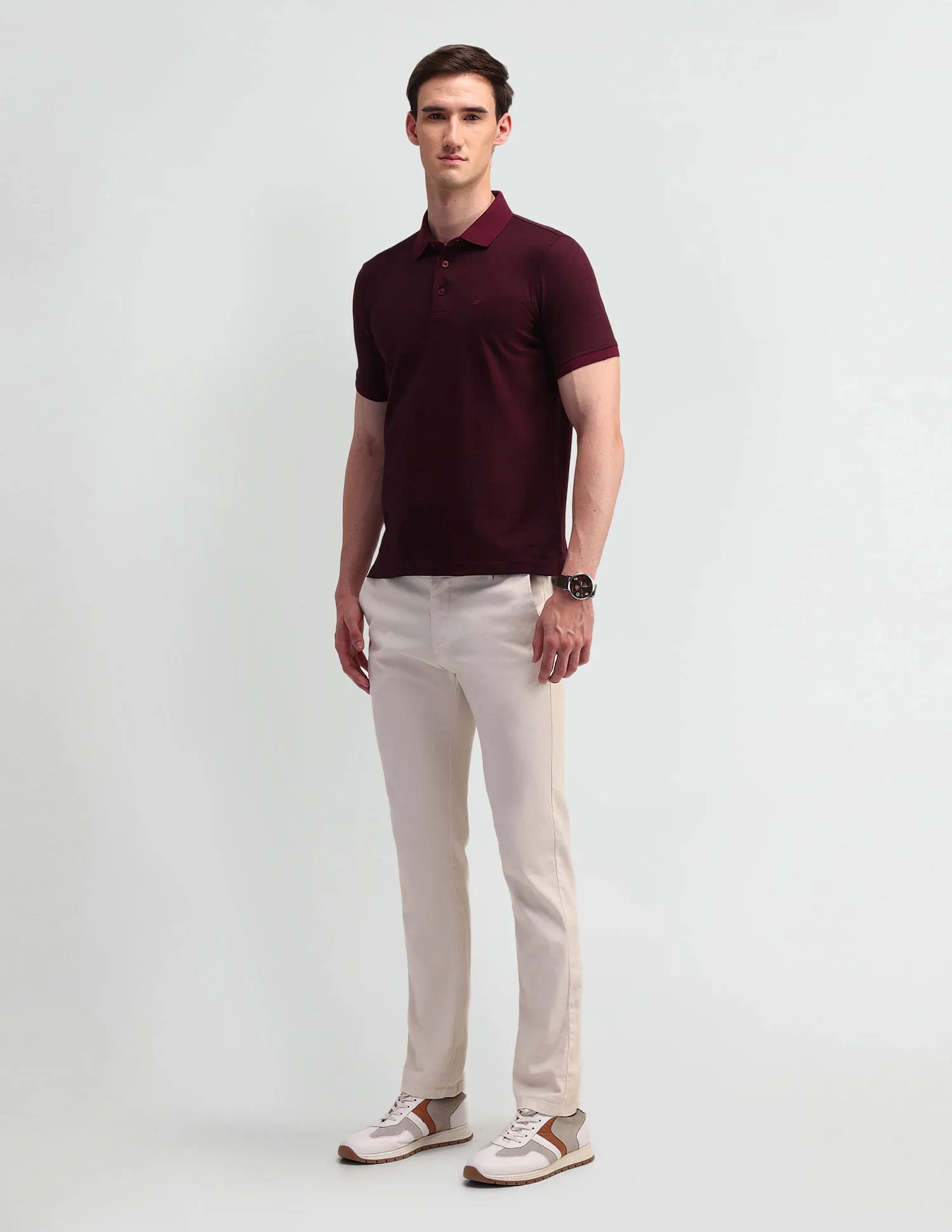 Arrow Textured Cotton Polo Shirt