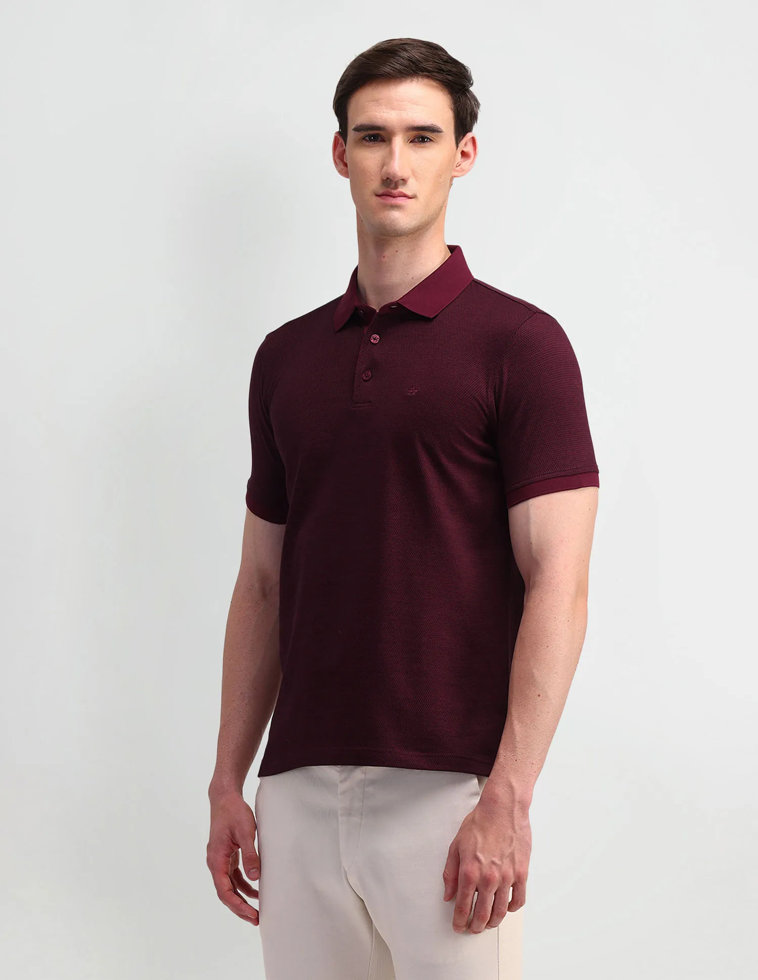 Arrow Textured Cotton Polo Shirt