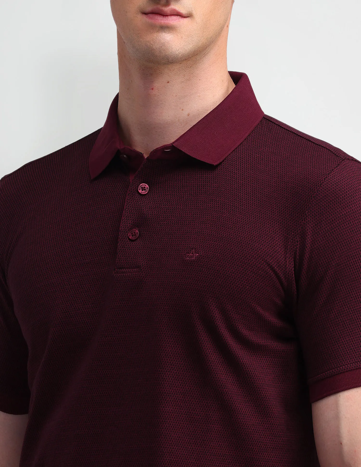 Arrow Textured Cotton Polo Shirt