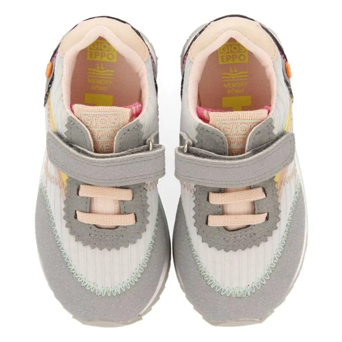 Betim girls grey sneakers with adjustable strap