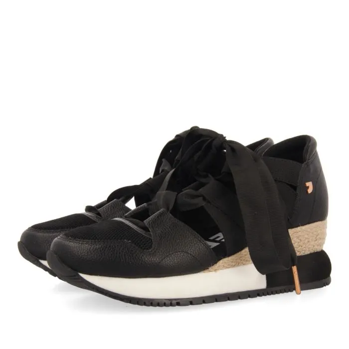 BLACK ESPADRILLE SNEAKERS FOR WOMEN LIZARDA