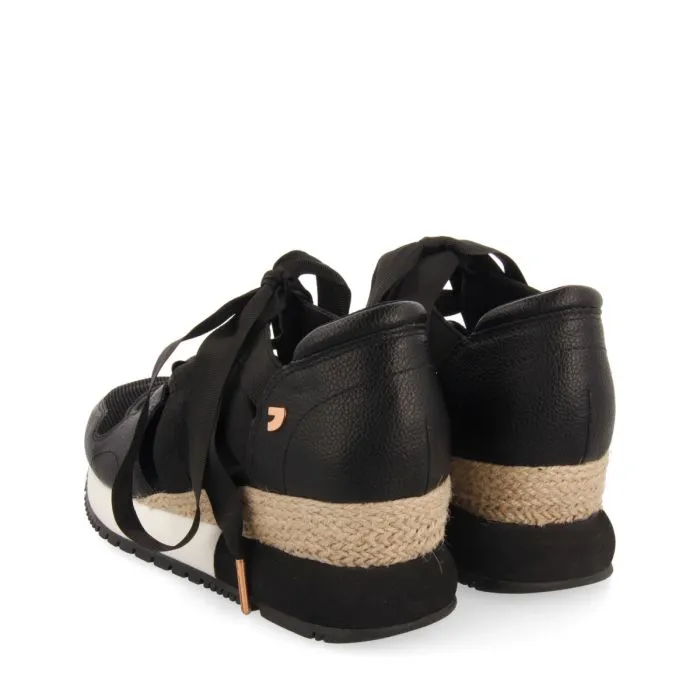 BLACK ESPADRILLE SNEAKERS FOR WOMEN LIZARDA