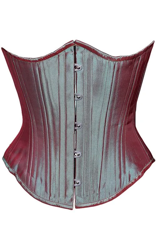 Black Iris Antique Blue Silk CorsetIridescent Aqua Corset