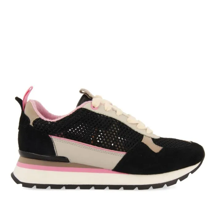 BLACK MESH SNEAKERS FOR WOMEN VAMO