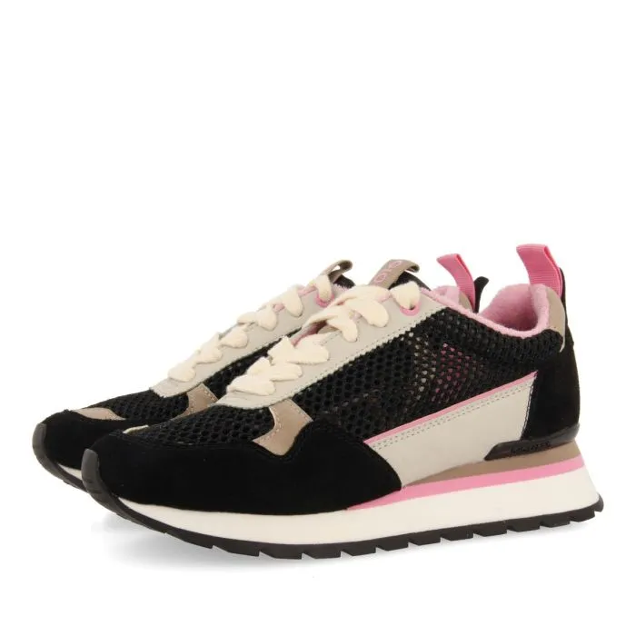 BLACK MESH SNEAKERS FOR WOMEN VAMO