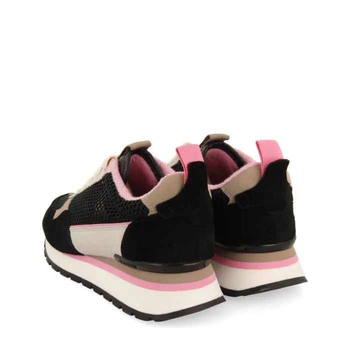 BLACK MESH SNEAKERS FOR WOMEN VAMO