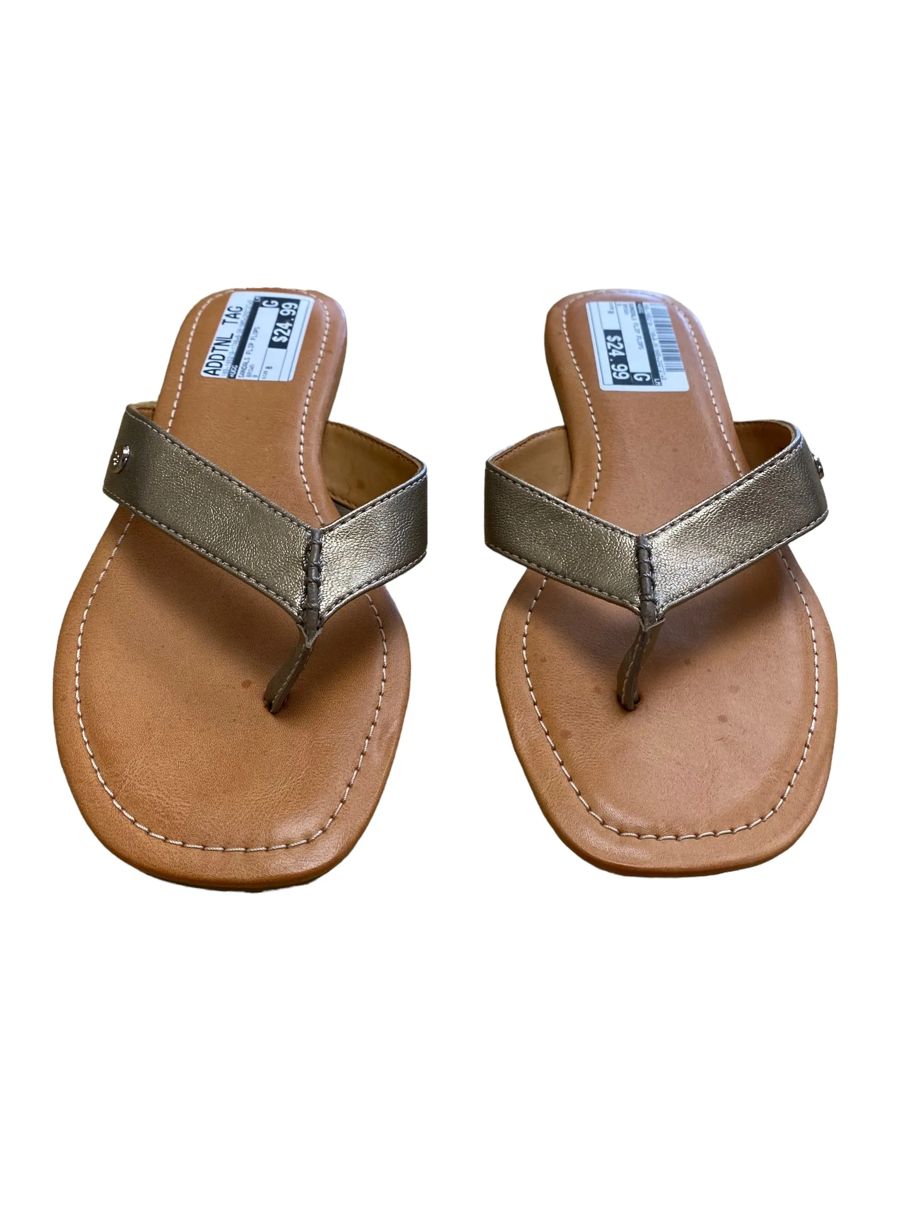 Brown Sandals Flip Flops Ugg, Size 8