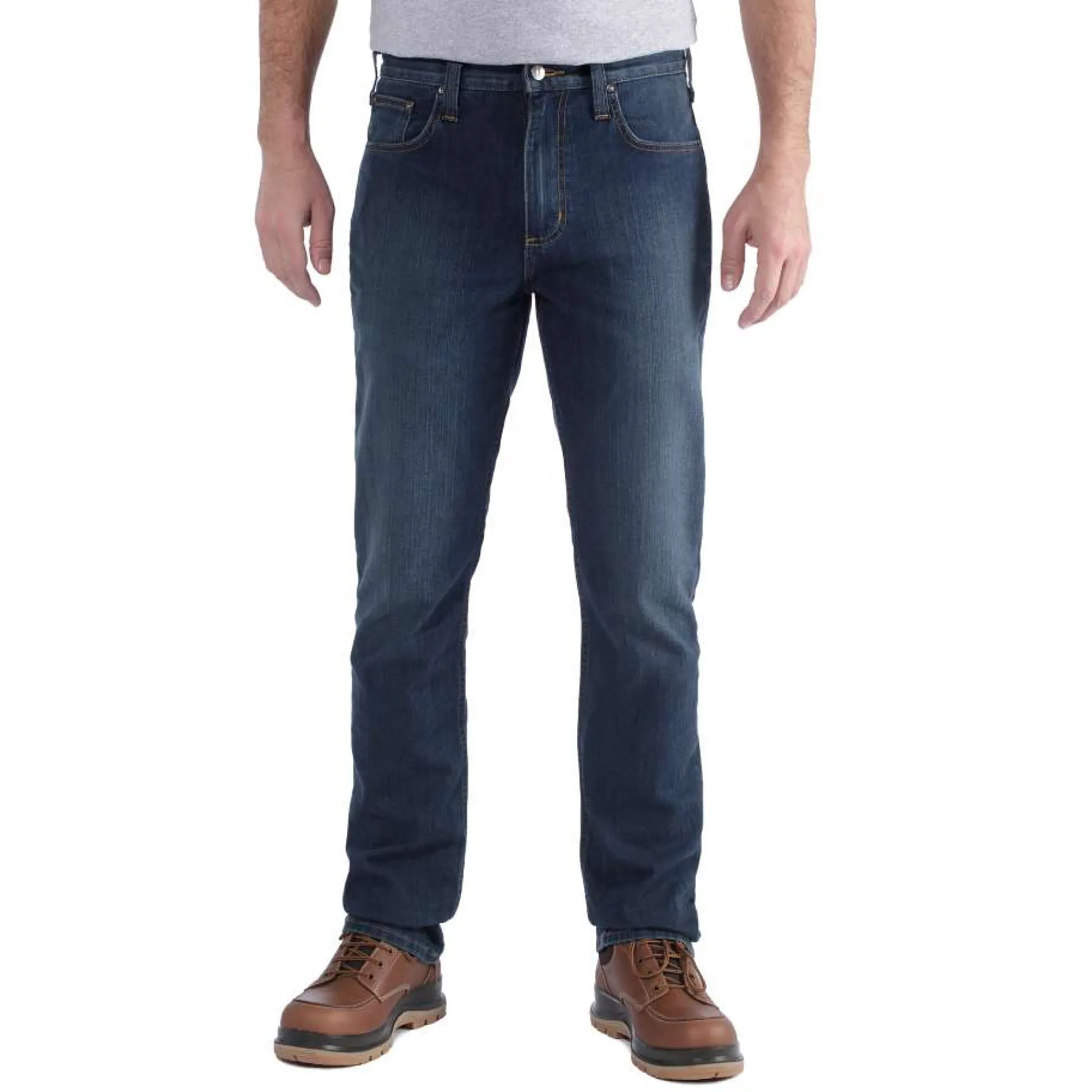 Carhartt 102807 Slim Fit Tapered Jeans, Rugged Flex Tapered Work Trousers Superior Blue 34w L32