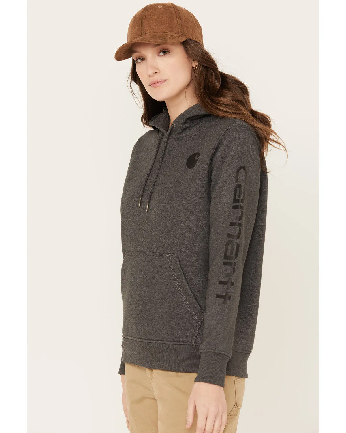 Carhartt Women's Clarksburg Graphic Sleeve Pullover Sweatshirt Hoodie