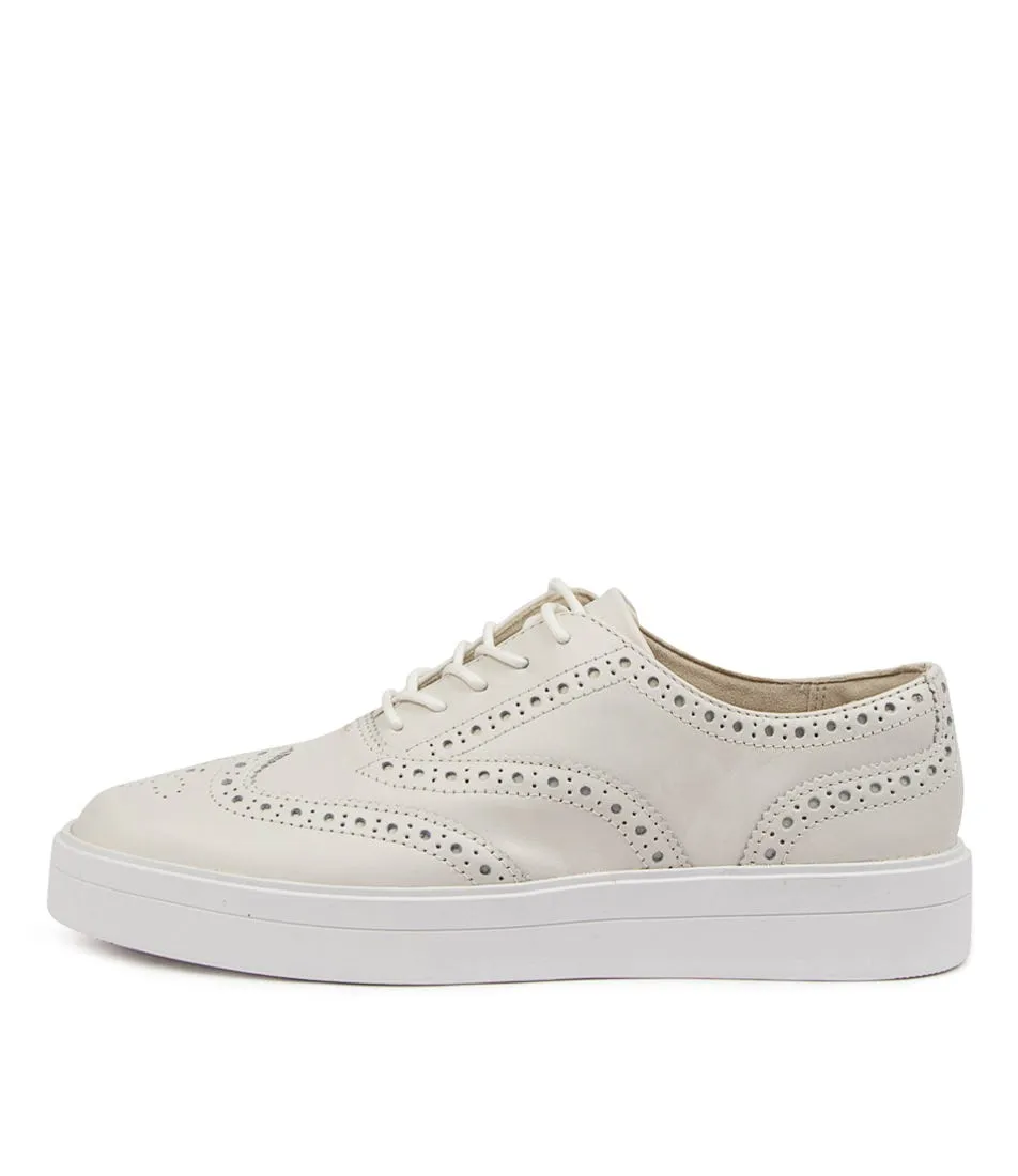 CLARKS Hero Brogue White Leather
