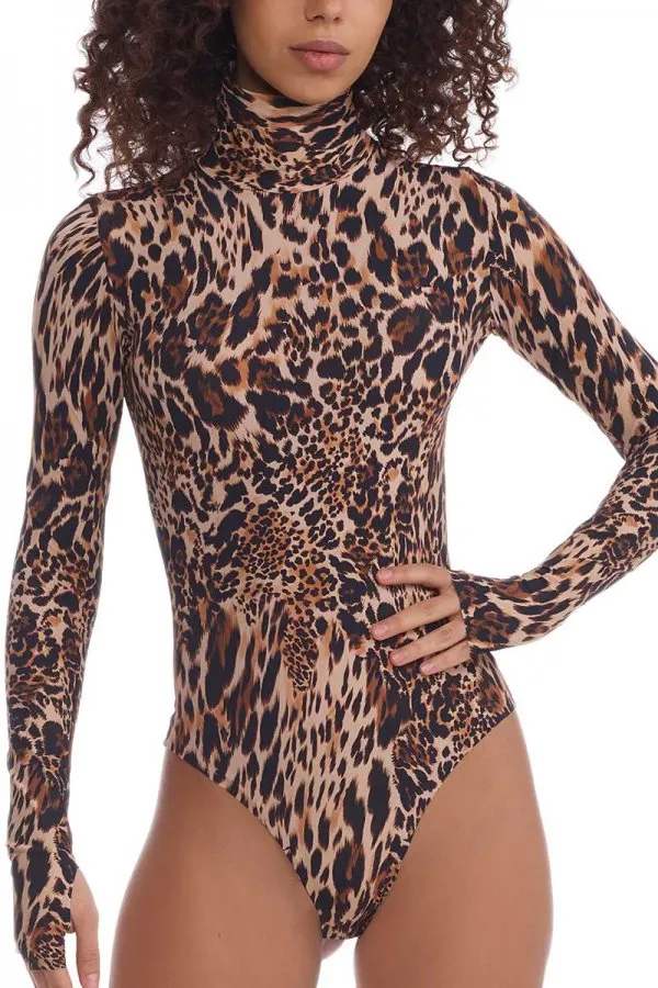 Commando Classic Print Turtleneck Bodysuit