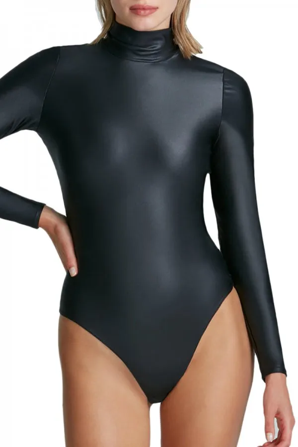 Commando Matte Metallic Long Sleeve Turtleneck Bodysuit