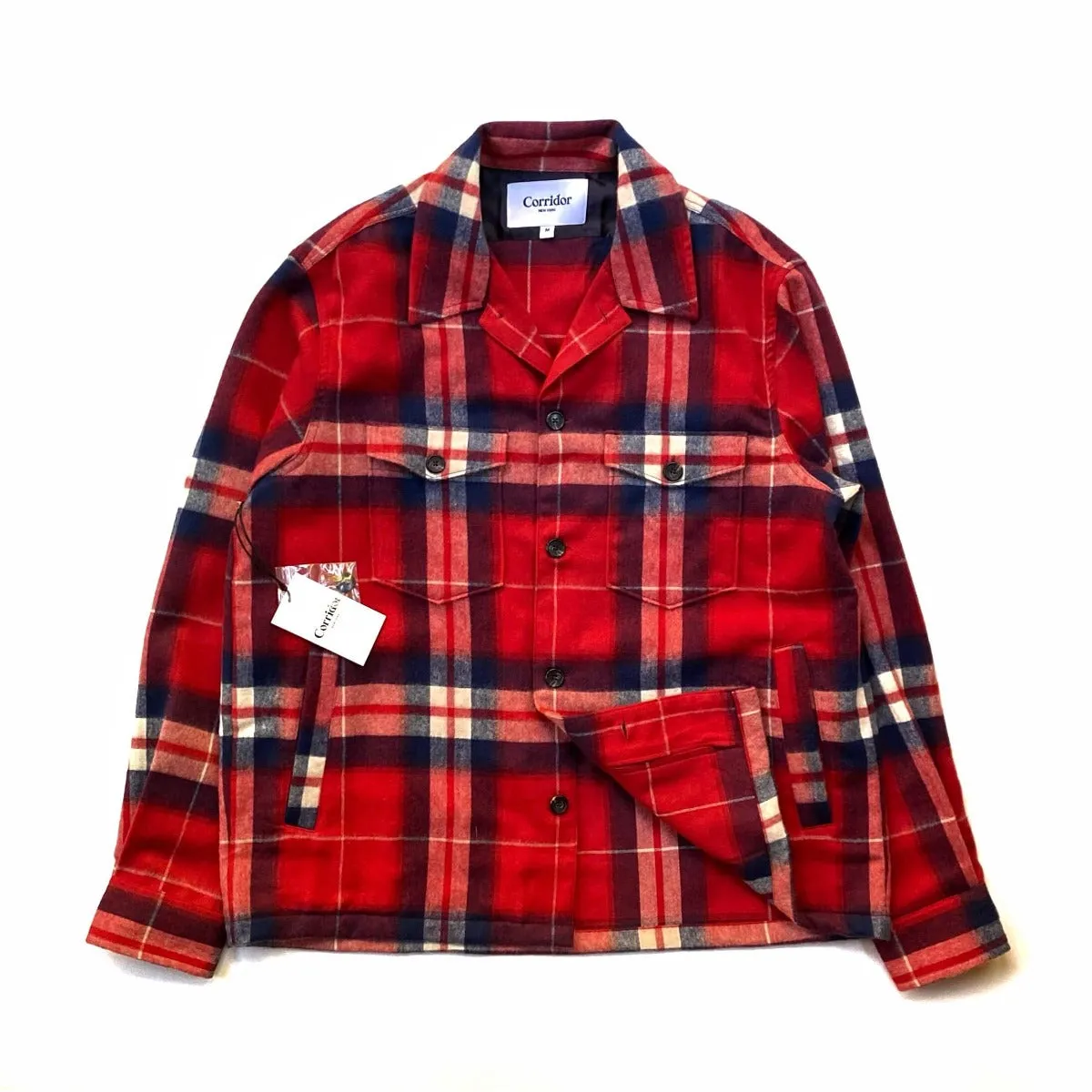 Corridor Ombre Plaid Lambs Wool Military Jacket