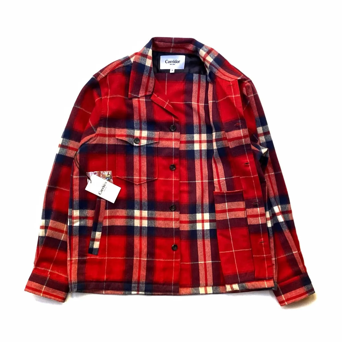 Corridor Ombre Plaid Lambs Wool Military Jacket