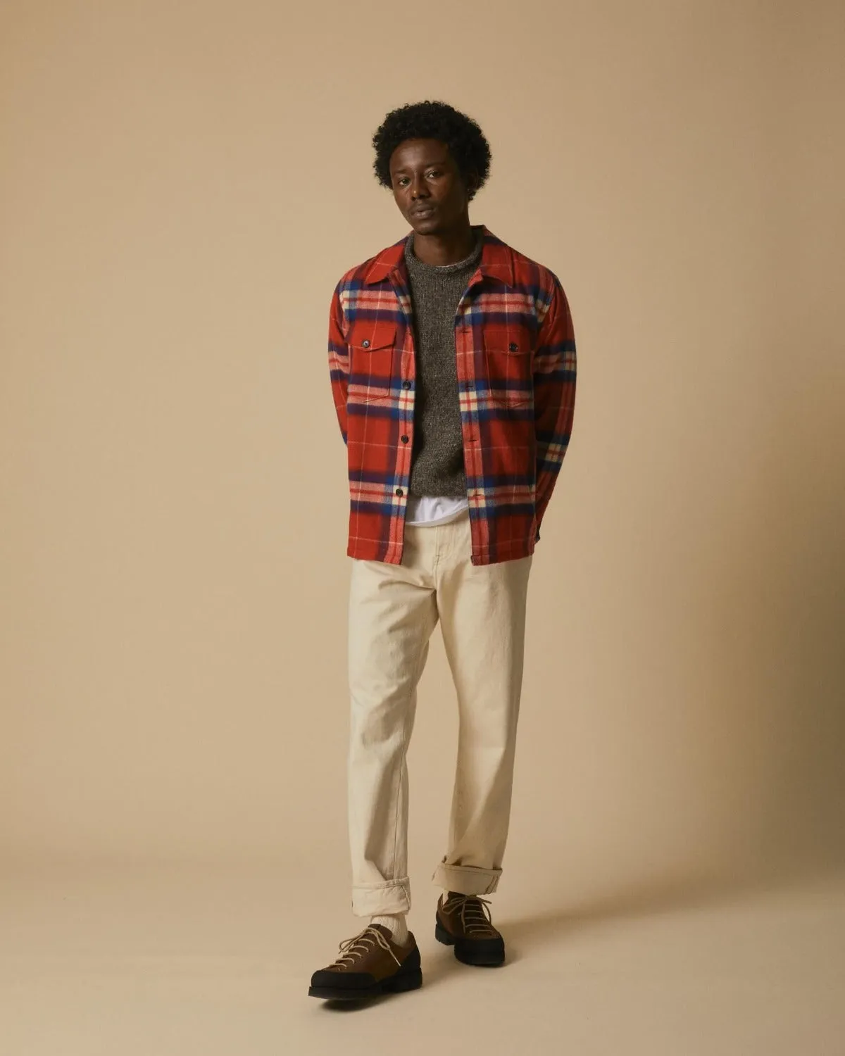 Corridor Ombre Plaid Lambs Wool Military Jacket