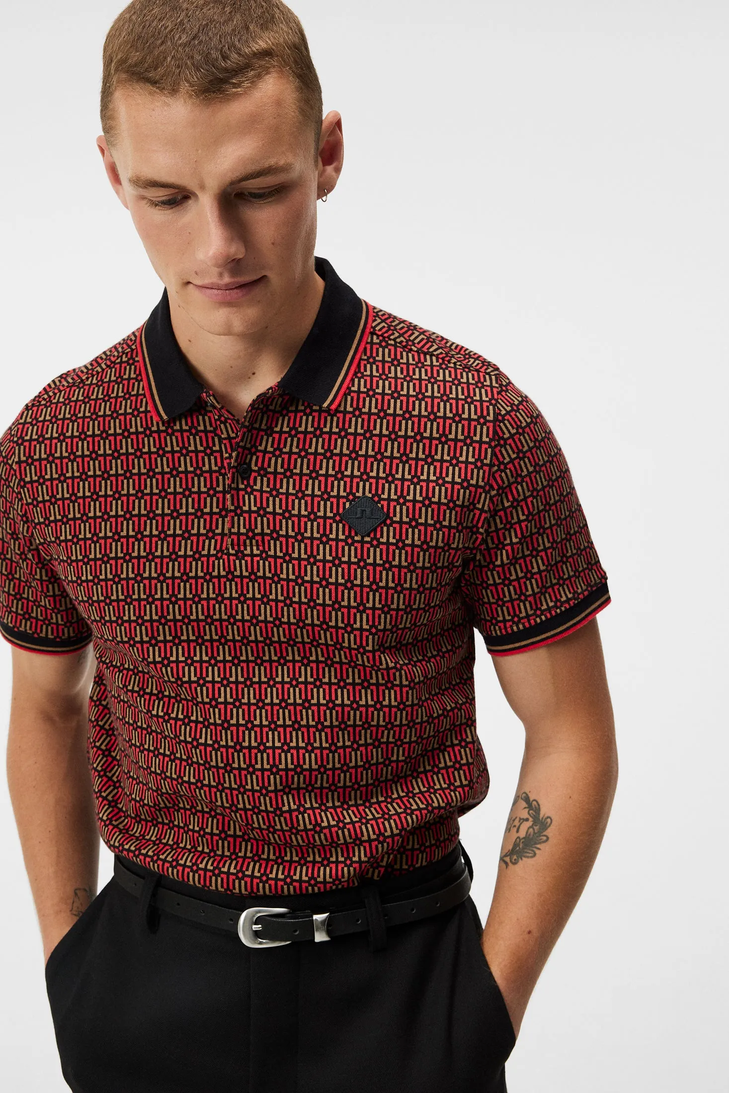 Deklan Jacquard Polo / Black