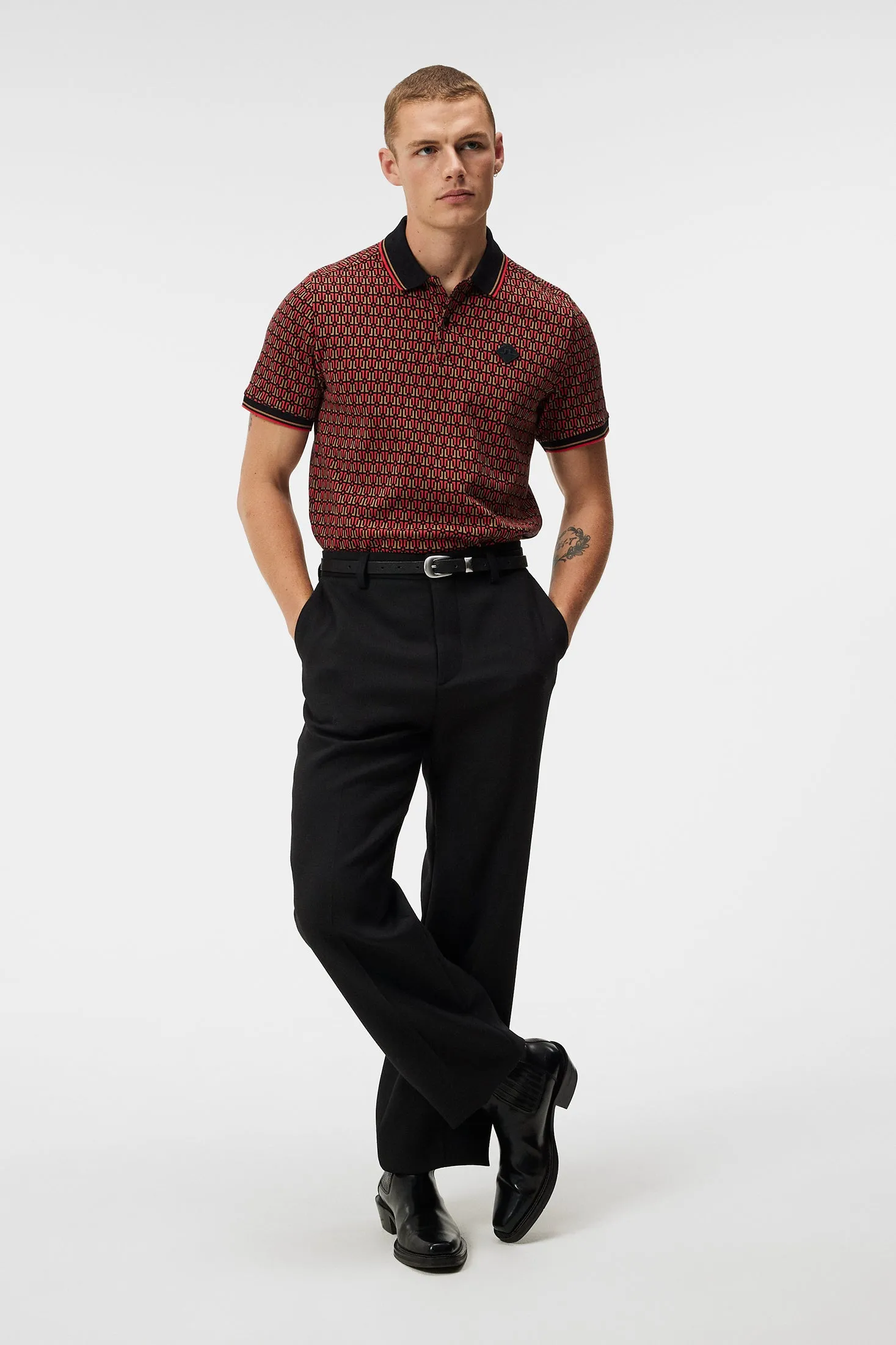 Deklan Jacquard Polo / Black