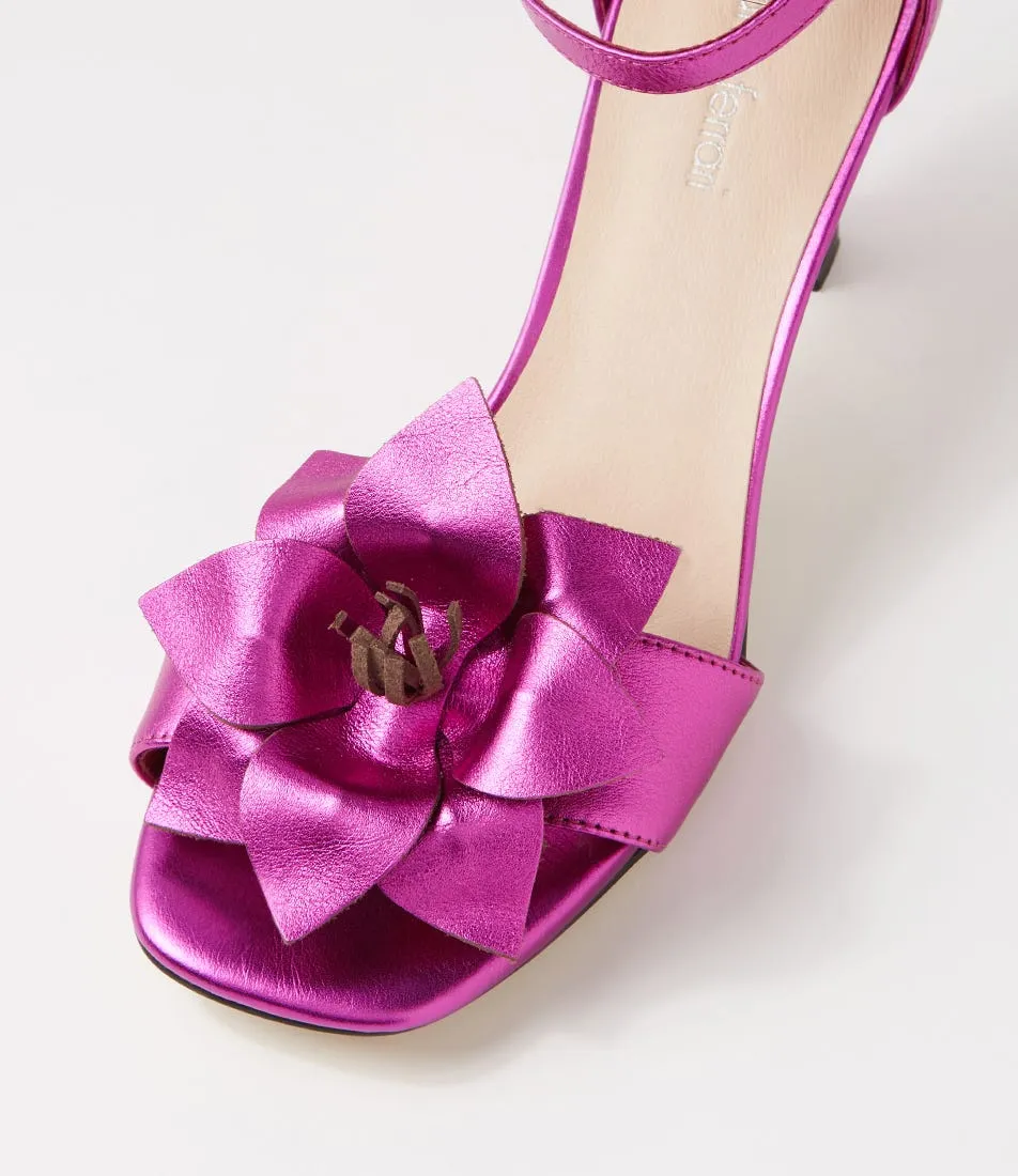 DIANA FERRARI Thorough Fuchsia Metallic Leather Sandals