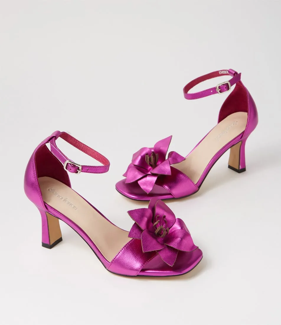 DIANA FERRARI Thorough Fuchsia Metallic Leather Sandals