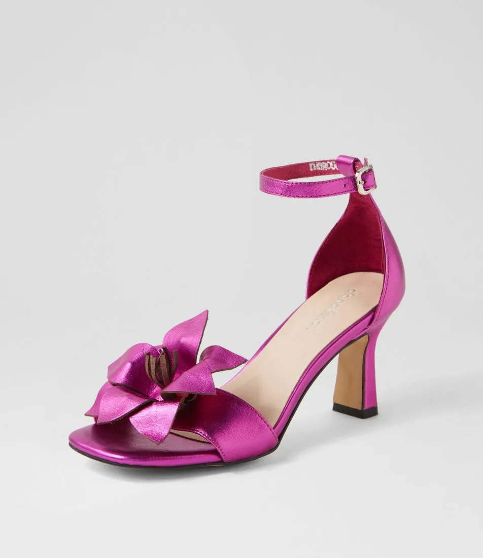 DIANA FERRARI Thorough Fuchsia Metallic Leather Sandals