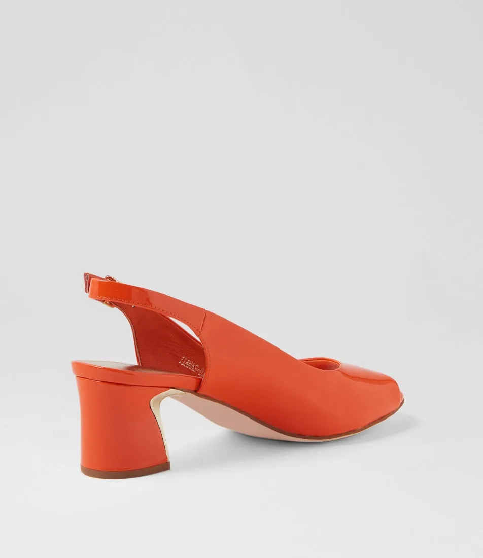 DJANGO & JULIETTE Jianas Orange Patent Leather Sandals