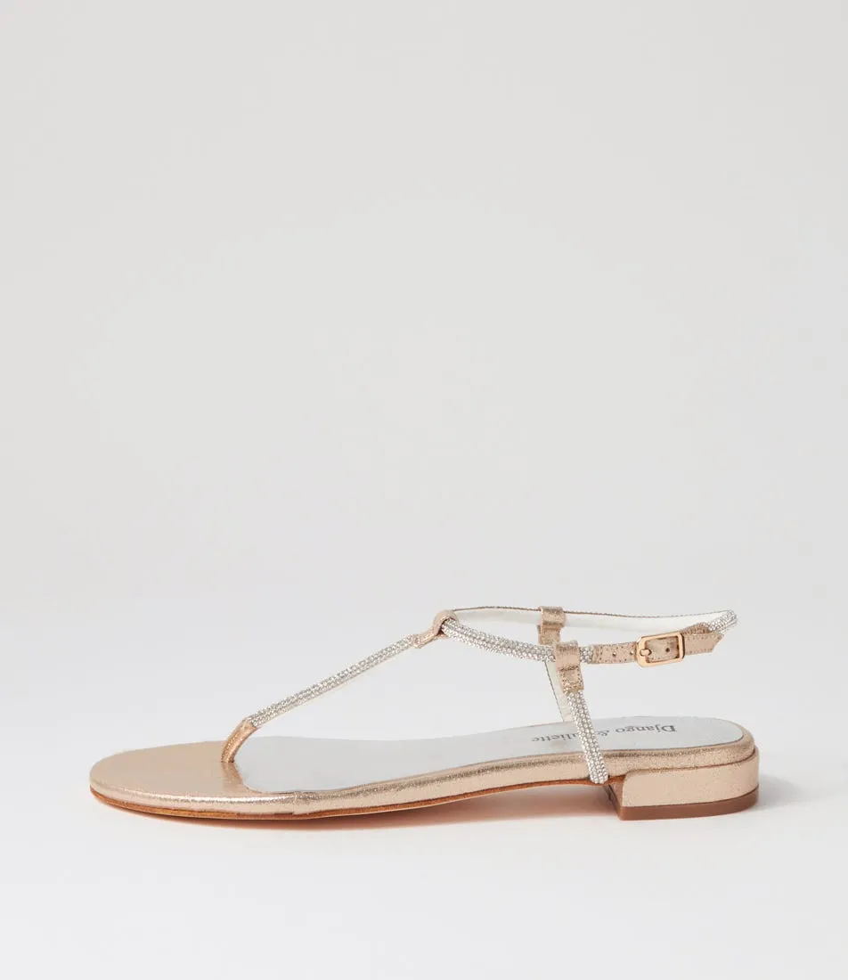 DJANGO & JULIETTE Lamont Pale Gold Fabric Sandals