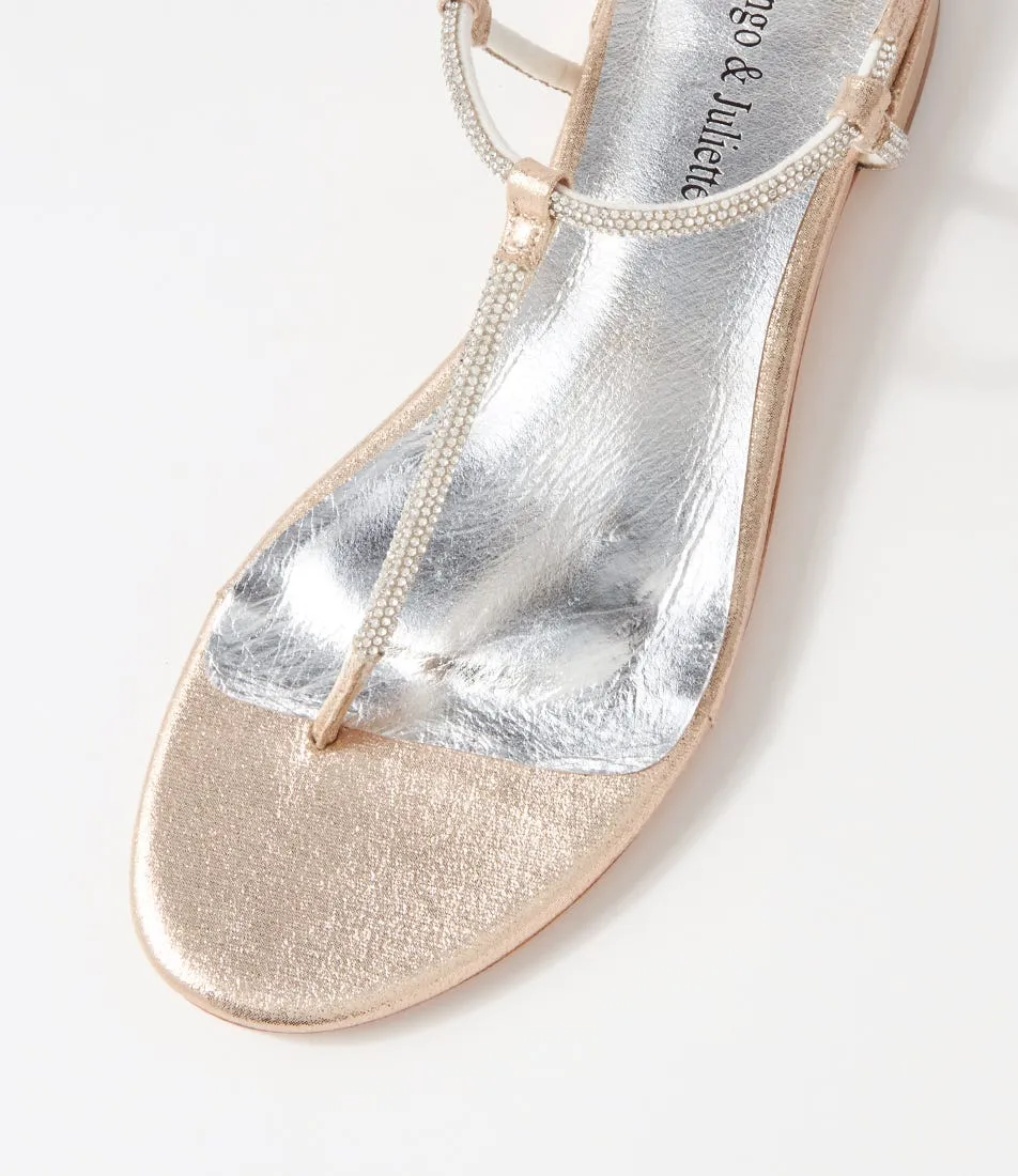 DJANGO & JULIETTE Lamont Pale Gold Fabric Sandals