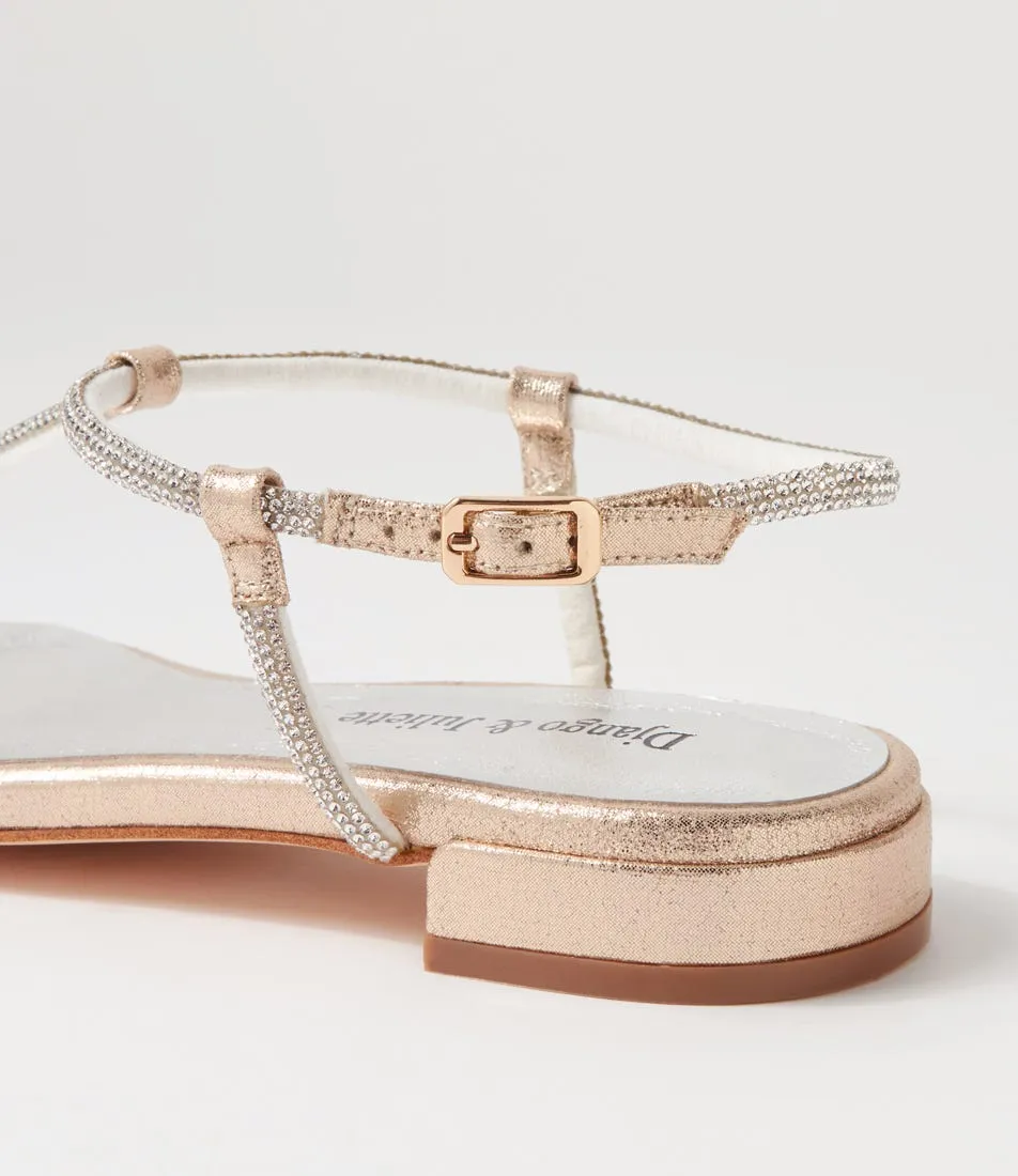 DJANGO & JULIETTE Lamont Pale Gold Fabric Sandals