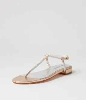 DJANGO & JULIETTE Lamont Pale Gold Fabric Sandals