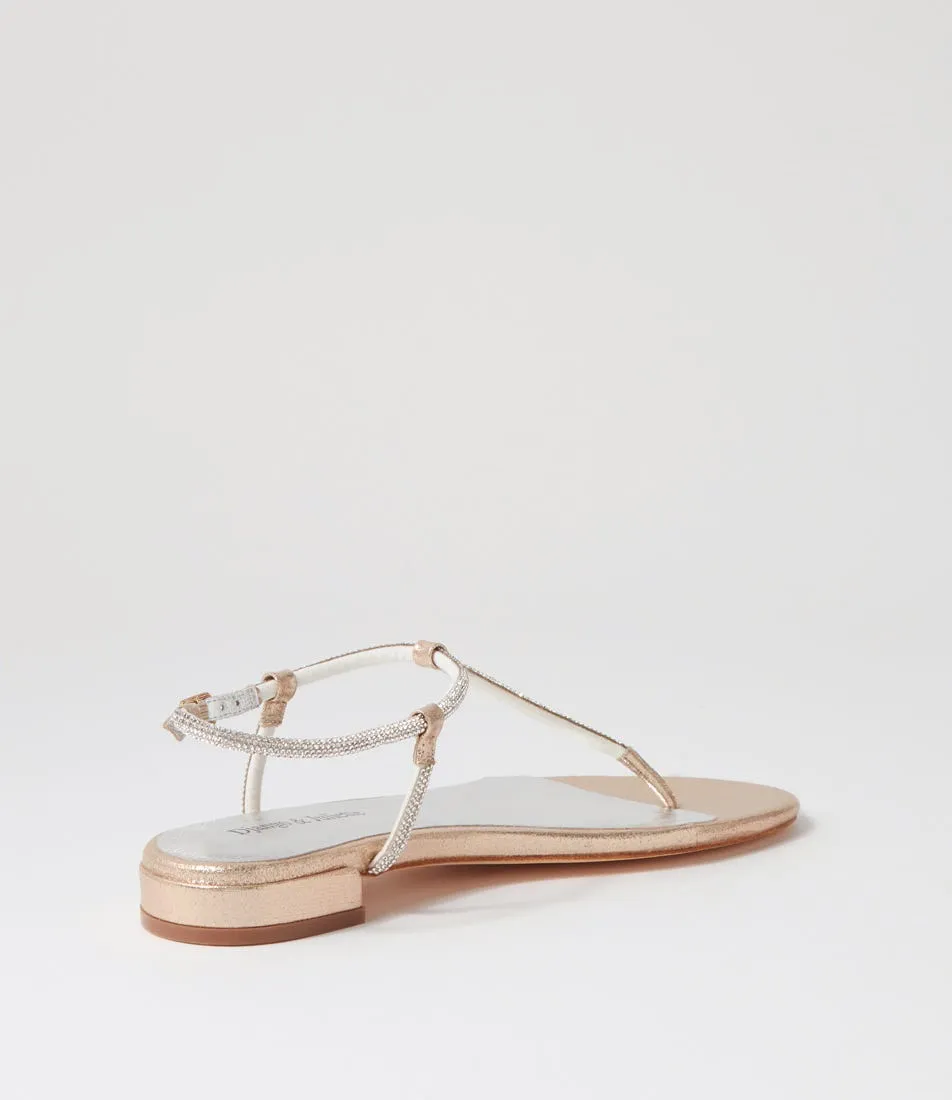 DJANGO & JULIETTE Lamont Pale Gold Fabric Sandals