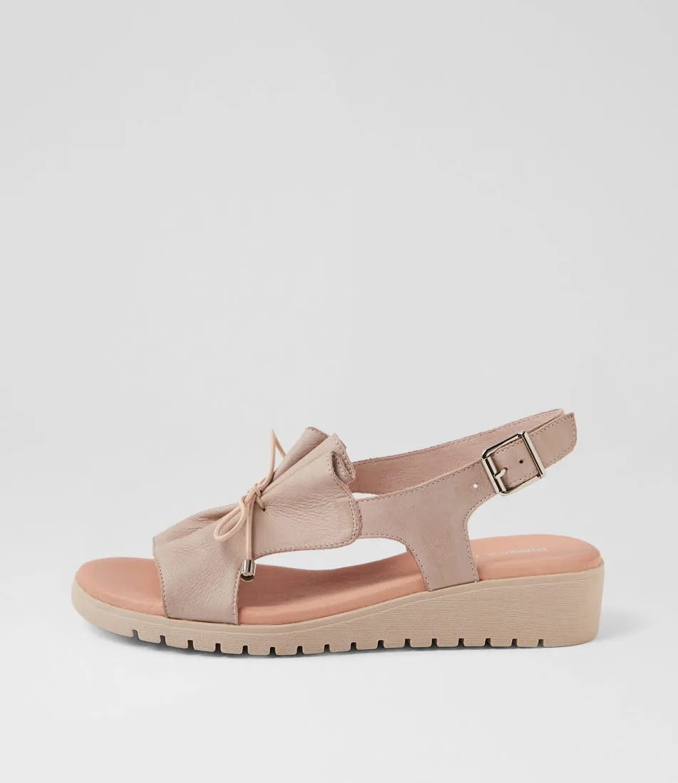 DJANGO & JULIETTE Malika Cafe Nude Leather Sandals