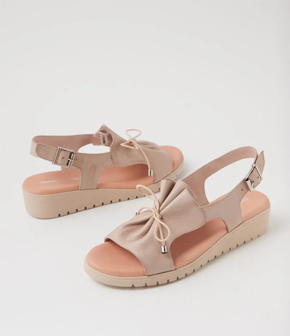 DJANGO & JULIETTE Malika Cafe Nude Leather Sandals