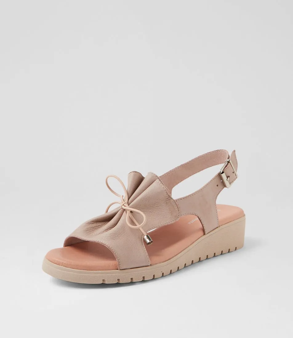 DJANGO & JULIETTE Malika Cafe Nude Leather Sandals