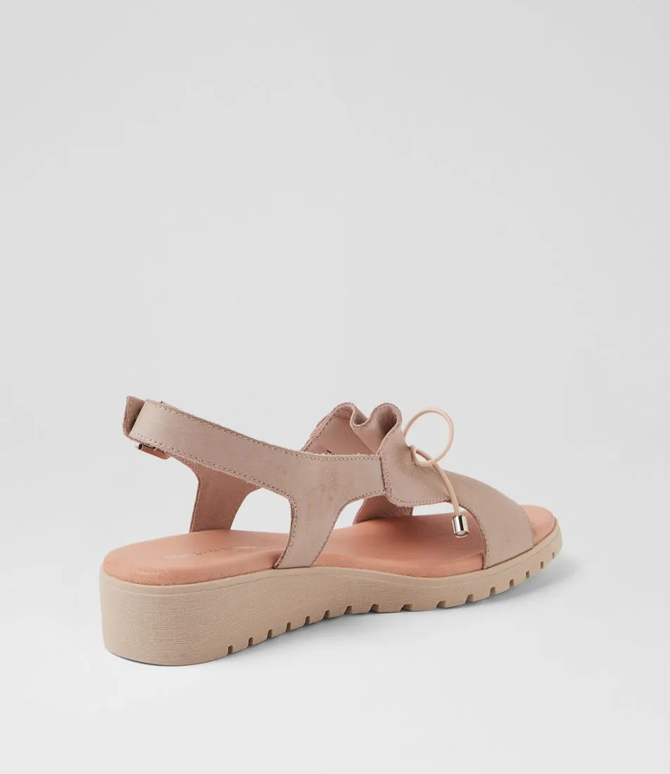 DJANGO & JULIETTE Malika Cafe Nude Leather Sandals