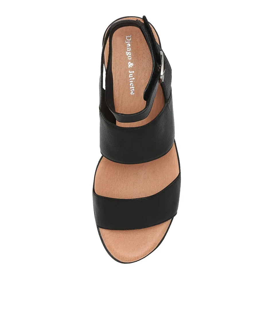 DJANGO & JULIETTE Ottis Black Tan Leather Sandals