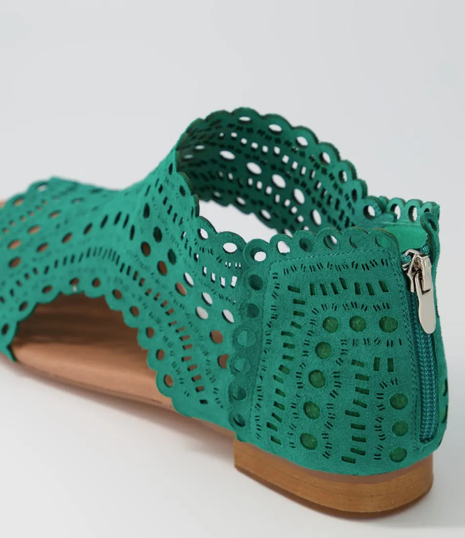 DJANGO & JULIETTE Powers Lrg Emerald Suede Sandals