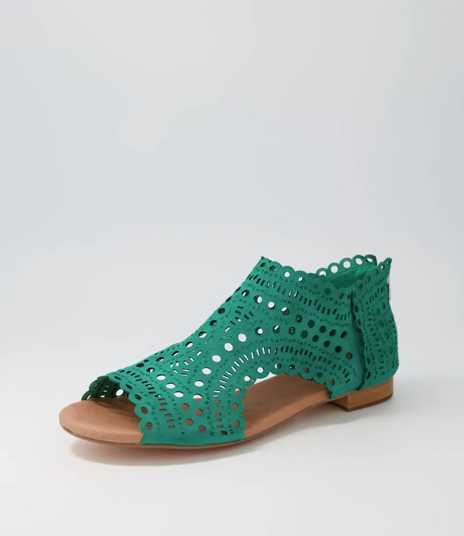 DJANGO & JULIETTE Powers Lrg Emerald Suede Sandals