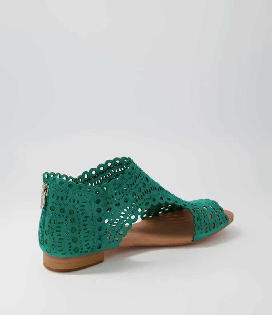 DJANGO & JULIETTE Powers Lrg Emerald Suede Sandals