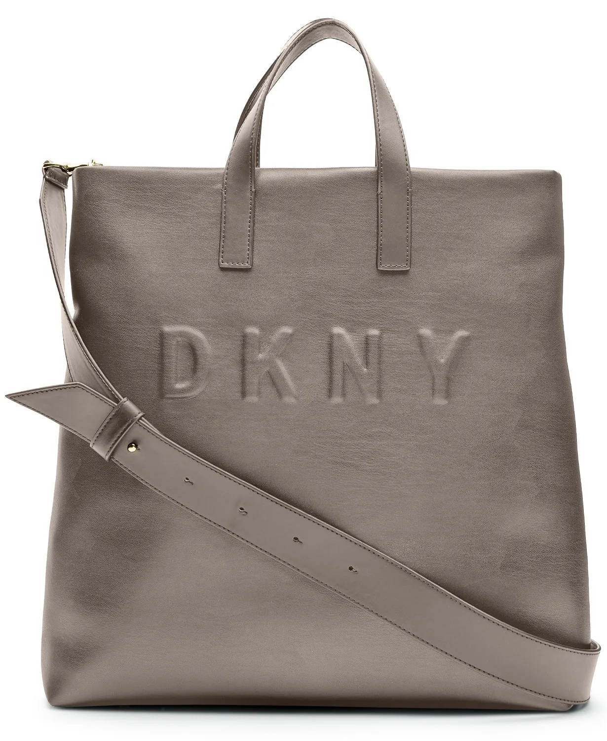 DKNY Women’s Gray Tilly Logo Print Tote Bag