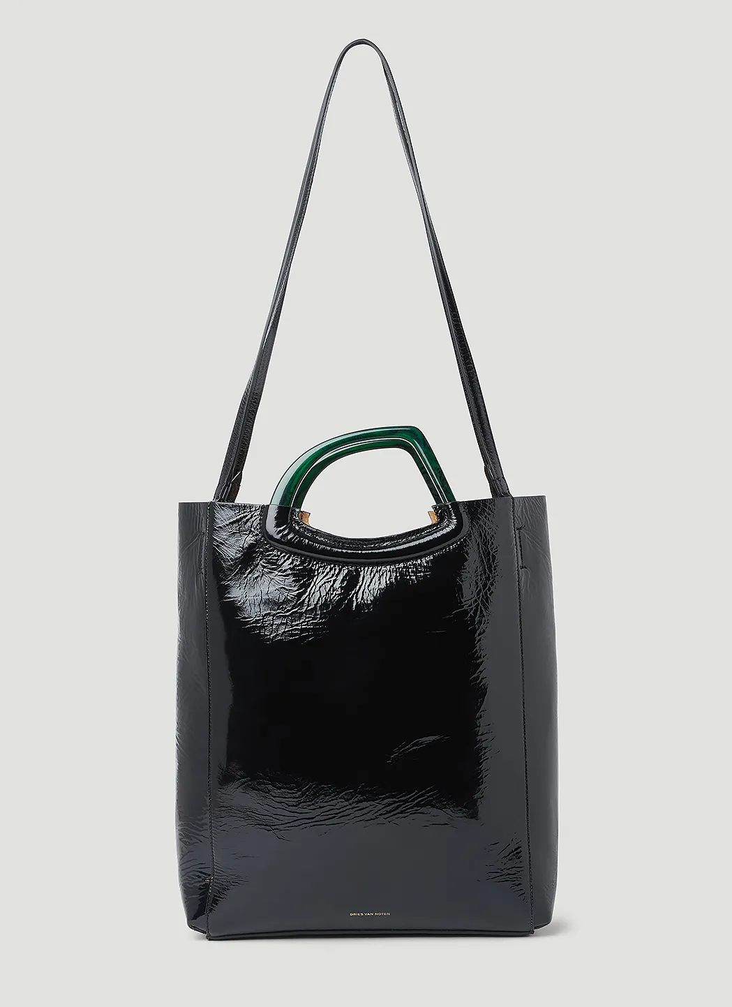 Dries Van Noten Crinkled Leather Tote Bag