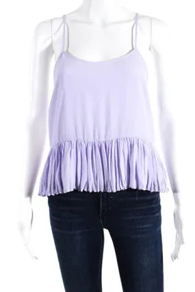 Elizabeth and James Womens Ruffled Hem Strappy Back Sleeveless Top Purple Size M